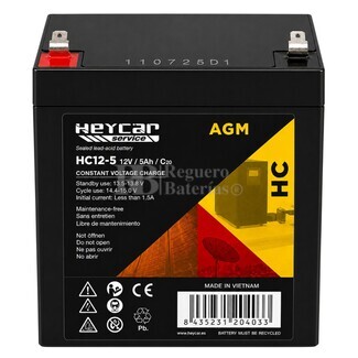 Bater�a 12 Voltios 5 Amperios | Heycar HC12-5